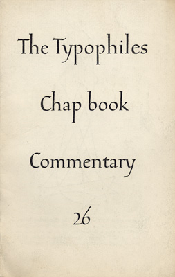 The Typohiles Chapbook Commentary
