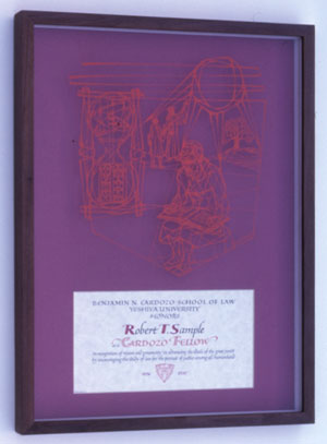 Benjamin Cardozo certificate
