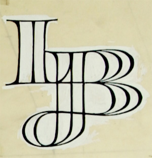 LBJ monogram sketch