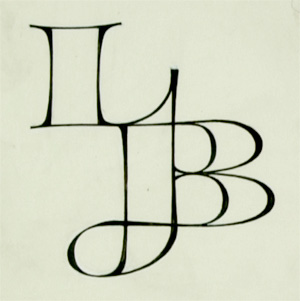 LBJ monogram sketch