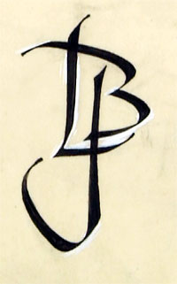 LBJ monogram sketch