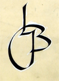 LBJ monogram sketch